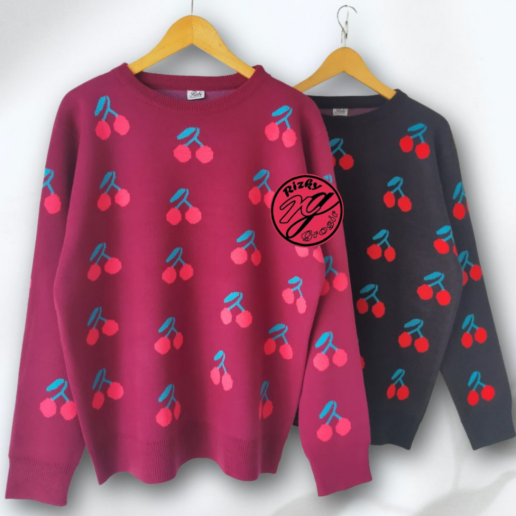 Cherry lato sweater oversize atasan wanita