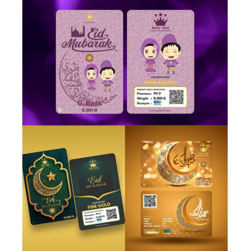 Baby Gold Gift Series IDUL FITRI Emas Mini Gold Logam Mulia 24 Karat