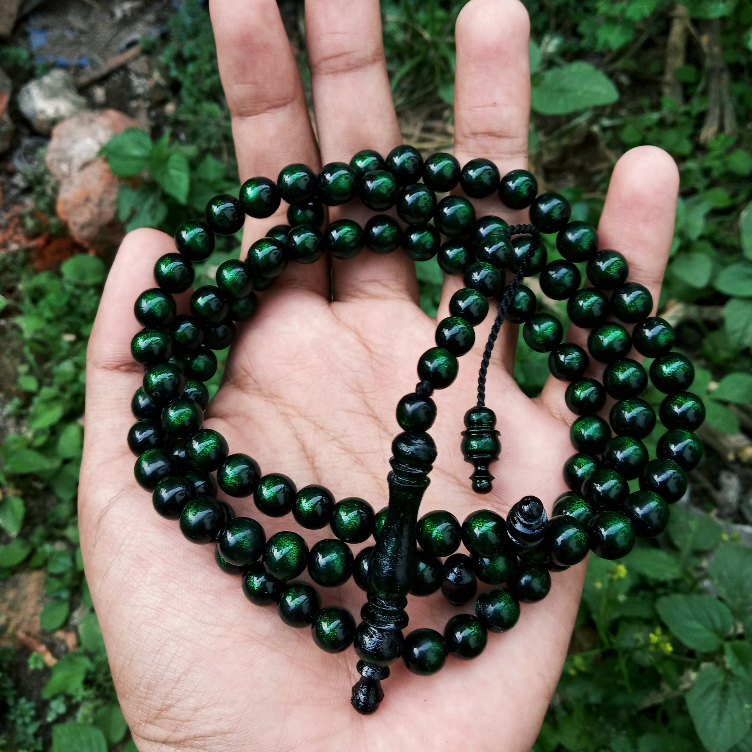 Tasbih Akar Bahar Tali Arus Hijau Asli Original