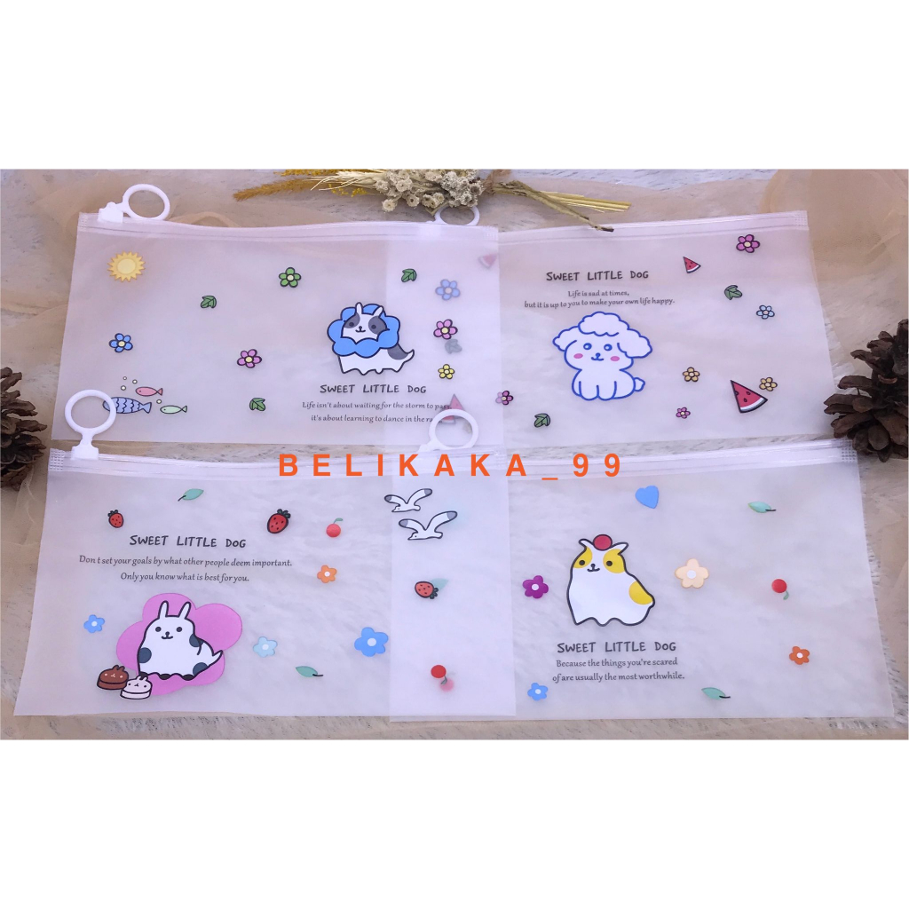POUCH ZIP LOCK MULTIFUNGSI SERBAGUNA TRANSPARAN MOTIF / ZIPPER BAG ORGANIZER TRANSPARAN / TEMPAT IKAT RAMBUT / WADAH KOSMETIK / TEMPAT ALAT TULIS / TEMPAT MAKEUP / POUCH SERBAGUNA / POUCH TRANSPARAN