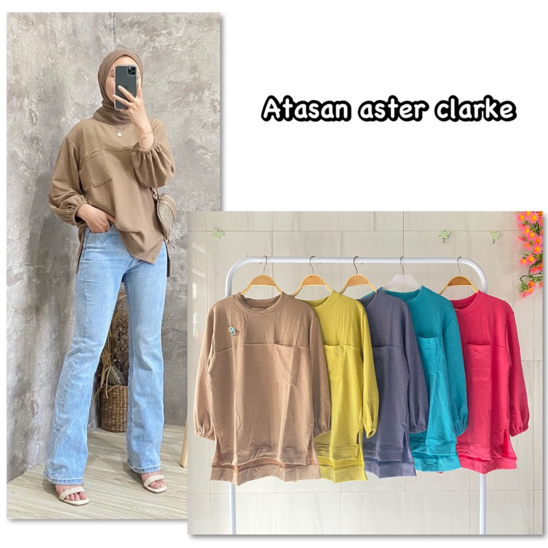 atasan pocket rib aster import kaos knit