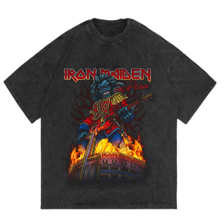 HAPI BASIC "IRON MAIDEN - CONCERT HALL" T-Shirt | Regular T-shirt | Stone Wash Washing Washed  | Kao
