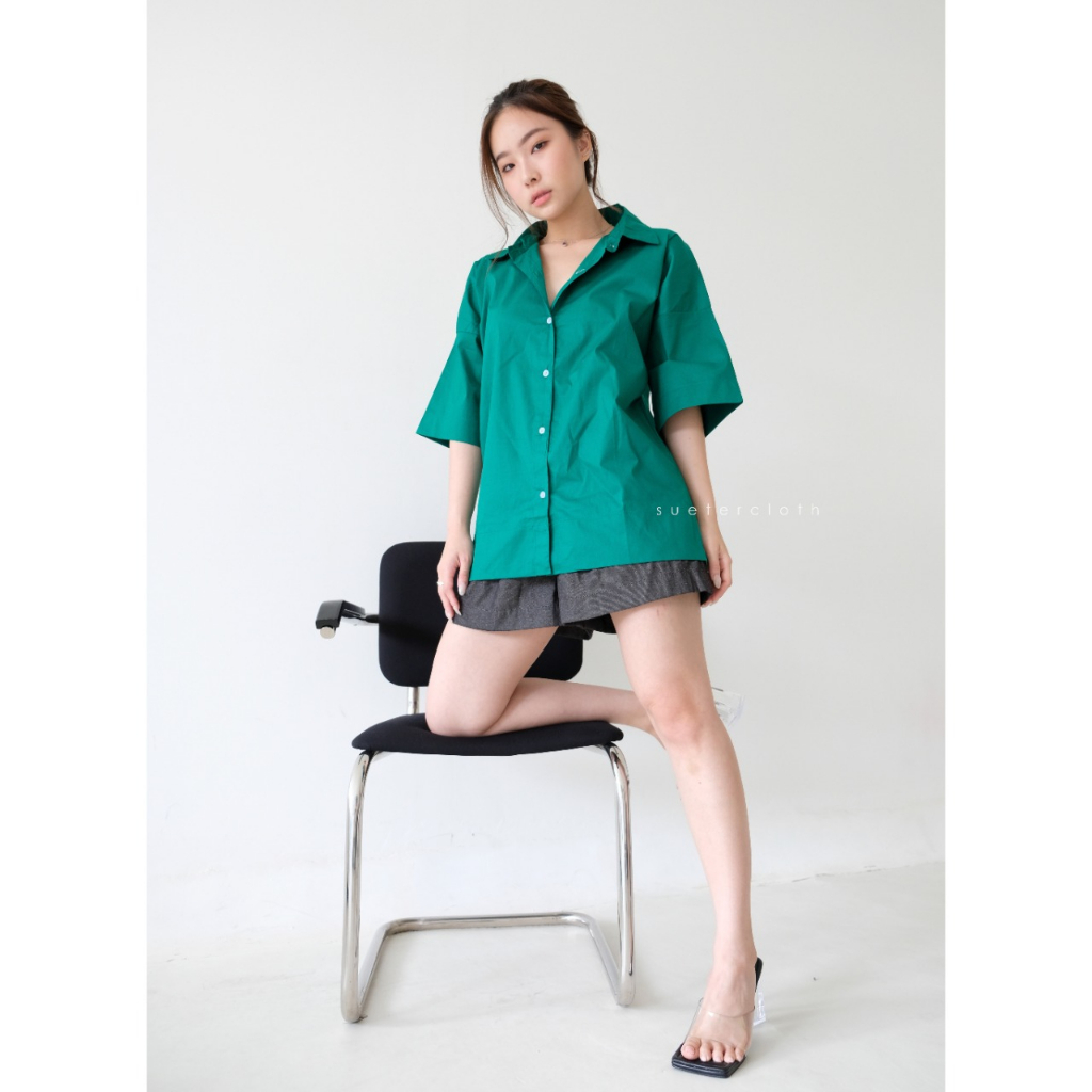 SUETERCLOTH - Mozart Oversize Shirt / Kemeja Oversize Wanita / Kemeja Poplin Oversize Premium