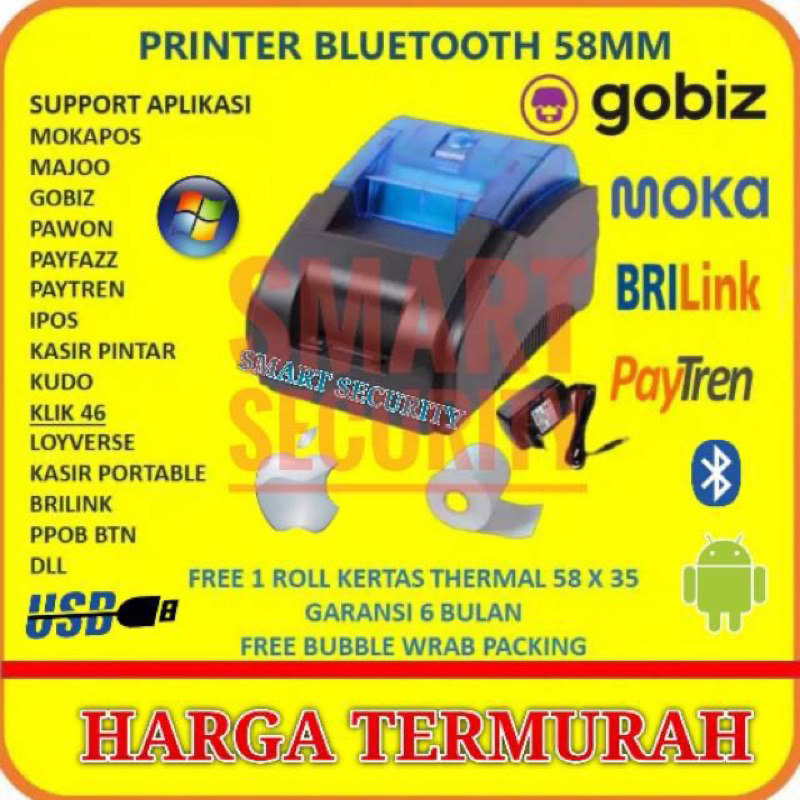 PRINTER RESI PENGIRIMAN SHOPEE ALL MARKETPLACE THERMAL BLUETOOTH PENJUALAN KASIR PULSA GAMBAR LOGO