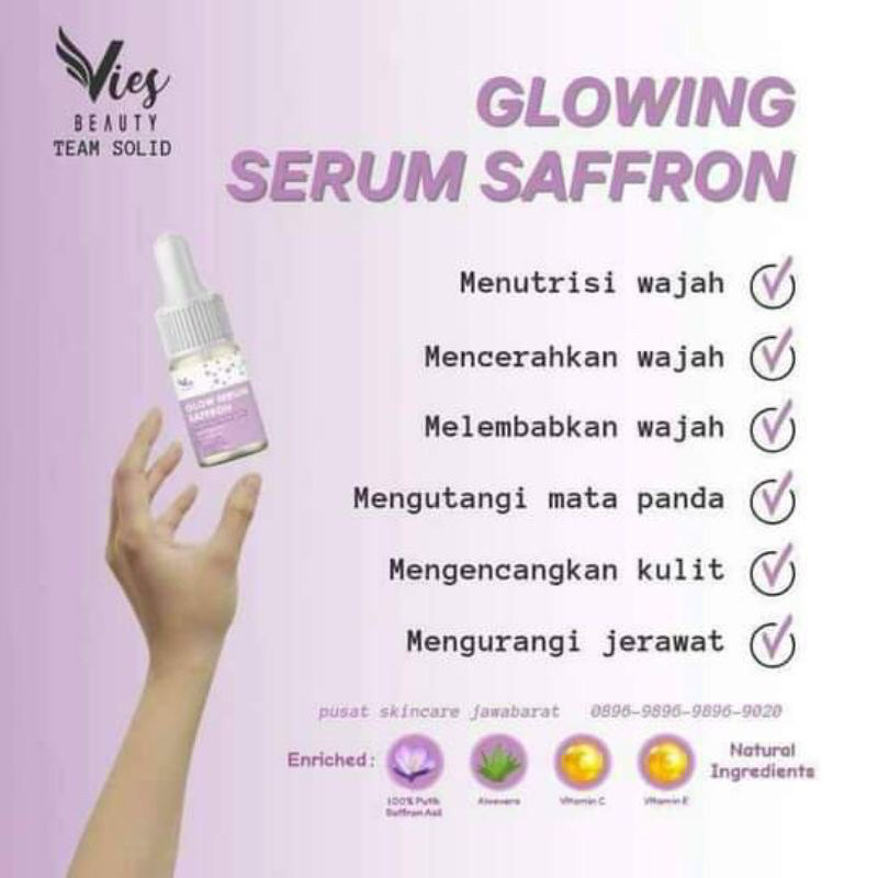 COD SIAP KIRIM‼️BPOM SERUM GLOWING SAFFRON VIES BEAUTY ORIGINAL GLOW SERUM SAFFRON VIES BEAUTY FACEMIST SAFRON VIES BEAUTY