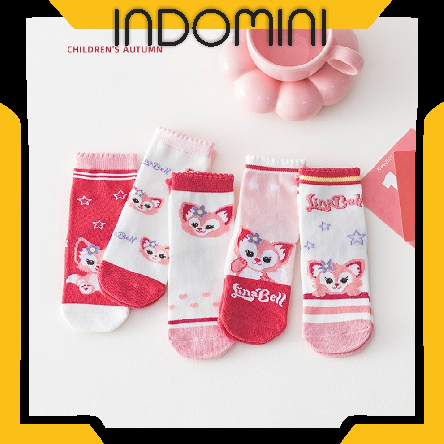 INDOMINI Kaos Kaki Anak Motif Linabell Kaus Kaki Bayi Lucu KK058