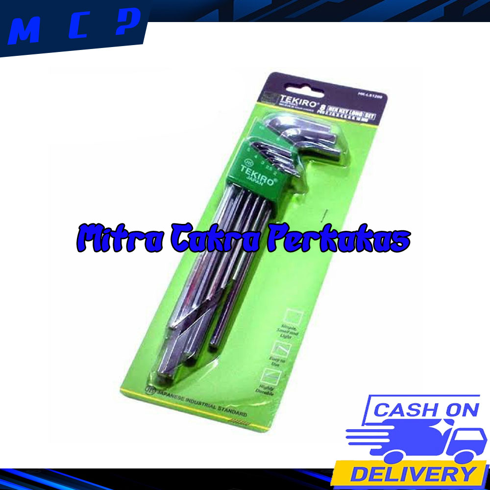 TEKIRO kunci L PANJANG MM set 8pc panjang 2-10mm / hex key long set 8pc PALING LARIS