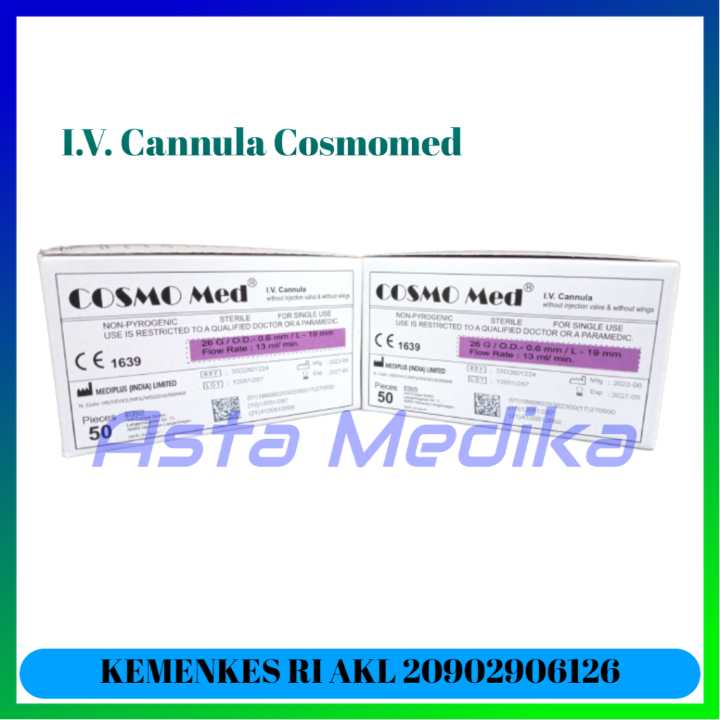 I.V Catheter Cannula 20G 22G 24G 26G Pen Type and Wings Type Cosmomed I.V Catheter Cosmomed with Injection Port And Wings / I.V Cannula Cosmomed Without Injection Port And Wings