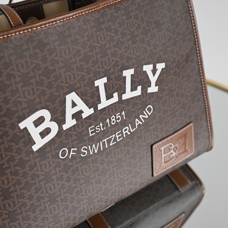 Bally Calie Canvas ToteBag Leather In brown Original