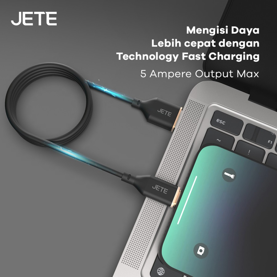 Kabel Data Type C 5A Fast Charging 22.5Watt JETE CX10 - Garansi 2thn