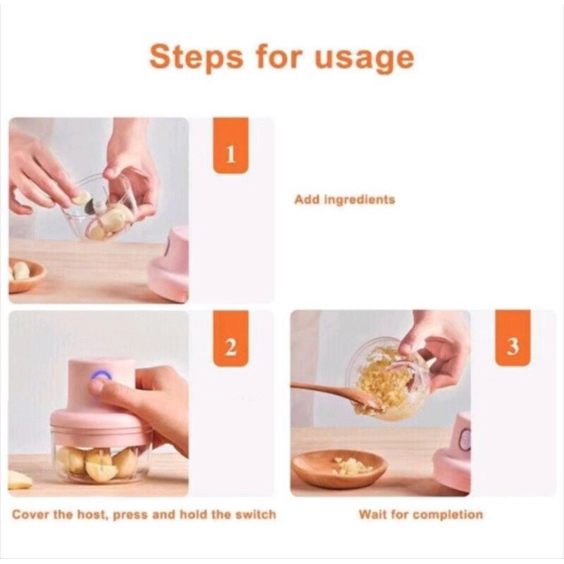 Blender Mini Elektrik 250ml - Chopper Mini 250ml - Mini Chopper Elektrik