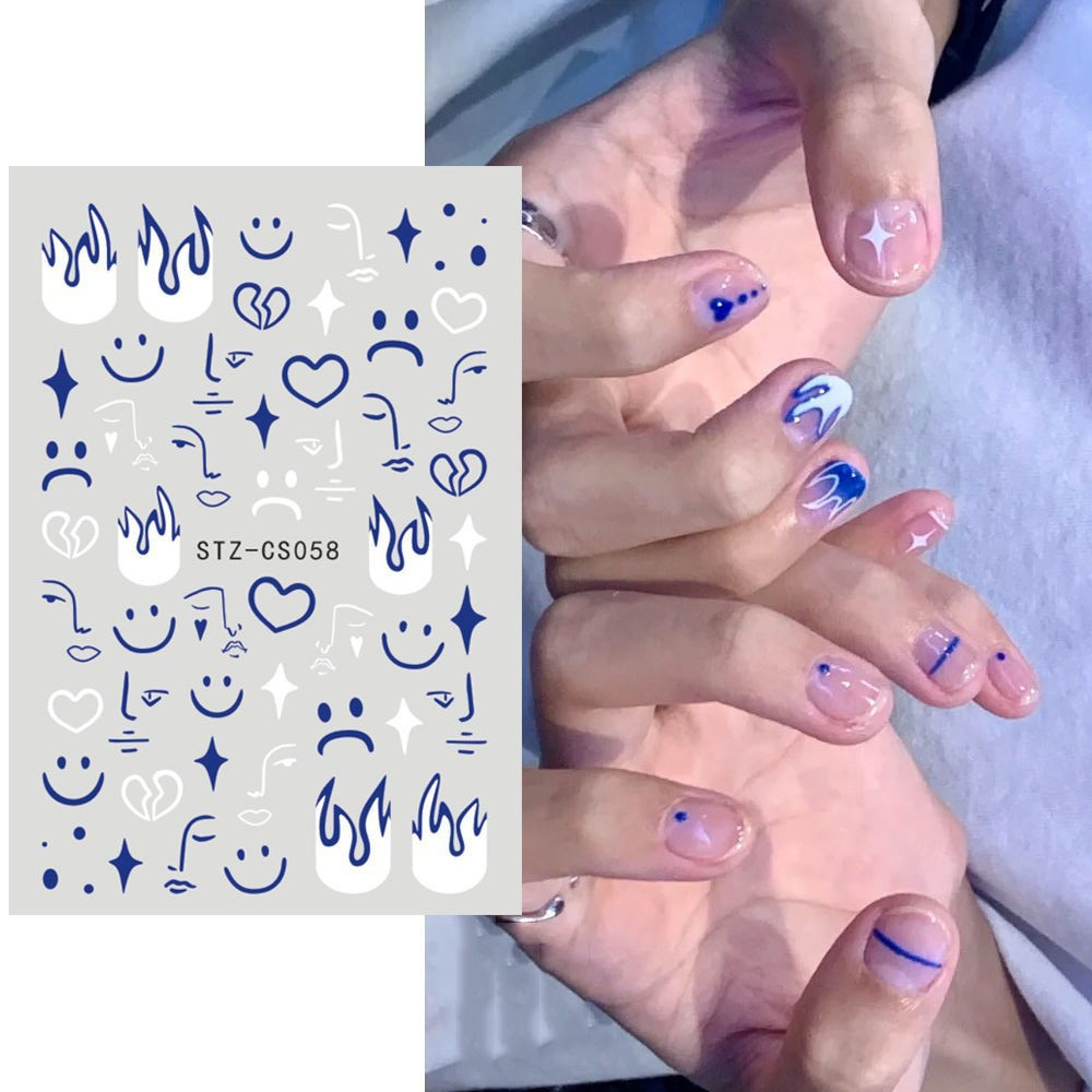 [ COD ]  Stiker Nail Art 3D Desain Api Untuk Aksesoris Manicure/For nail art Decoration/Motif Fire