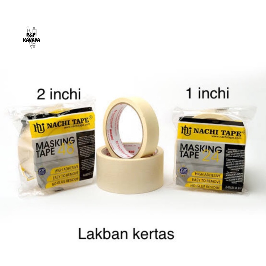 

Lakban Kertas Nachi / Masking Tape Nachi 1 inchi & 2 inchi