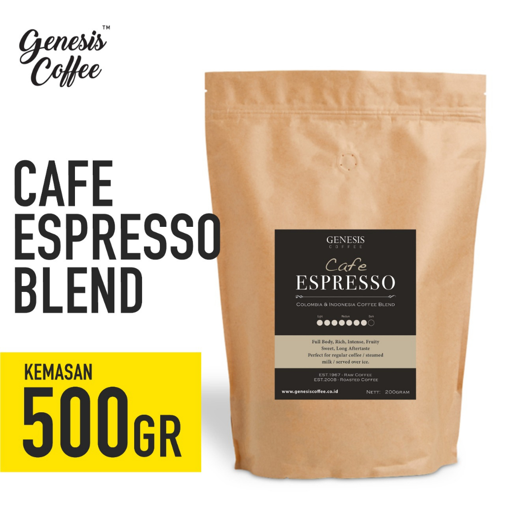 

CAFE ESPRESSO BLEND KEMASAN KRAFT 500GR