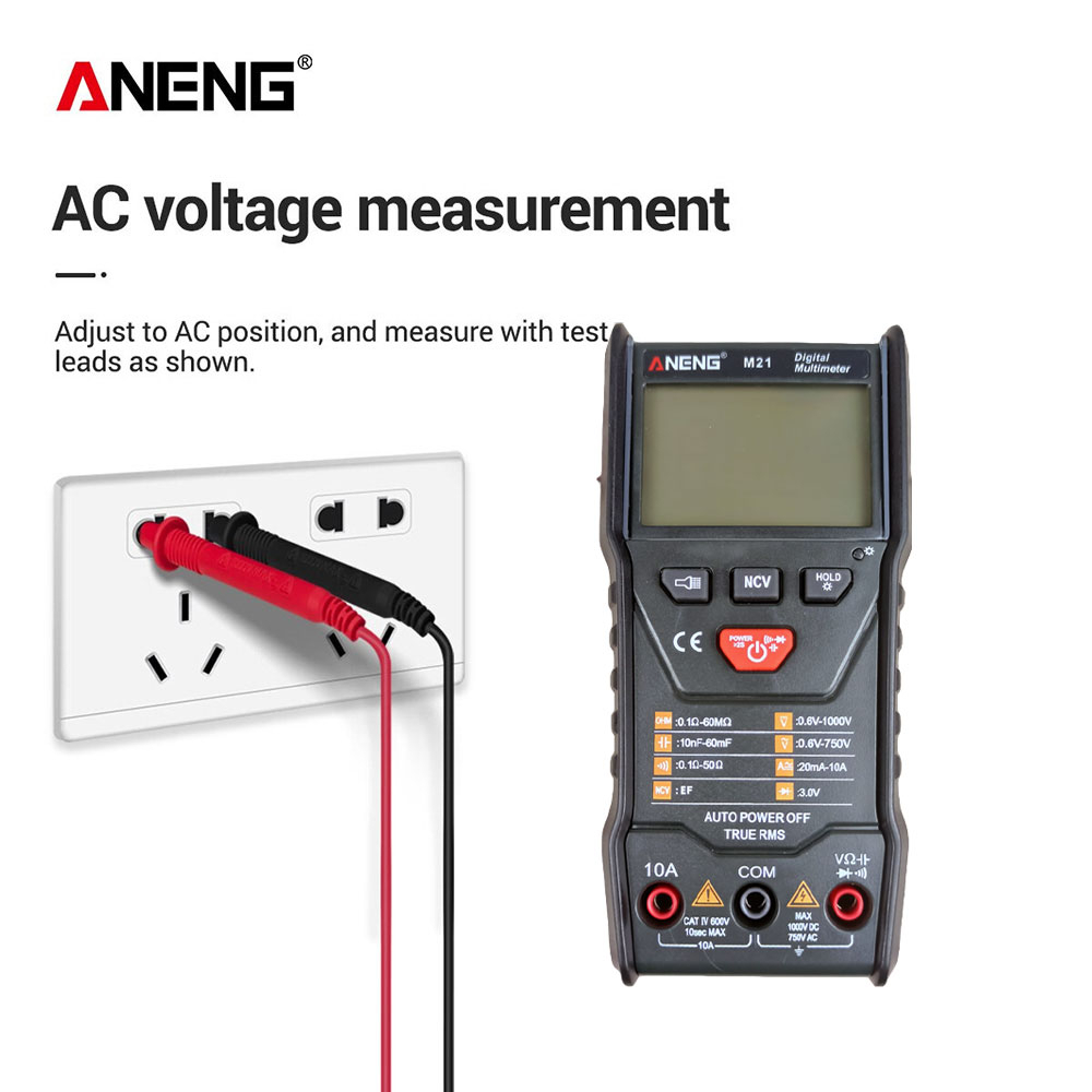 ANENG Digital Multimeter Voltage Tester - M21 - Black