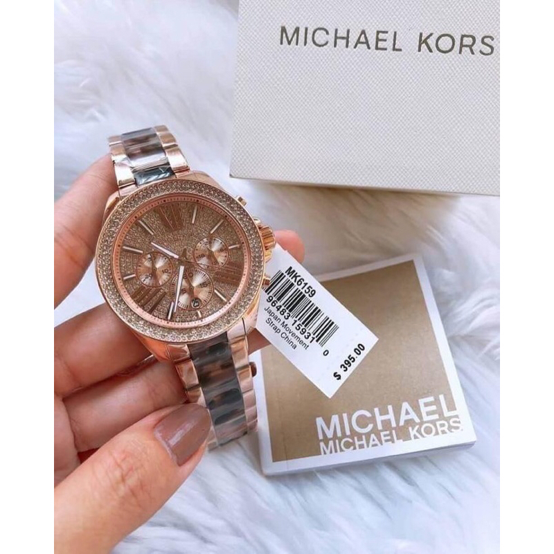 PROMO BIGSALE JAM TANGAN WANITA MICHAEL KORS MK 6159 GOLD COMBI ORIGINAL [GARANSI 1 TAHUN]