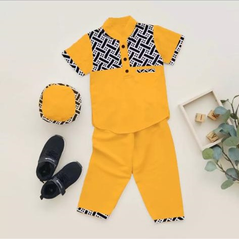 SETELAN KOKO BATIK SAKU MODEL TERBARU/SETELAN KOKO TERLARIS DAN TERPOPULER/PAKAIAN MUSLIM ANAK/SETELAN BAJU KOKO ANAK