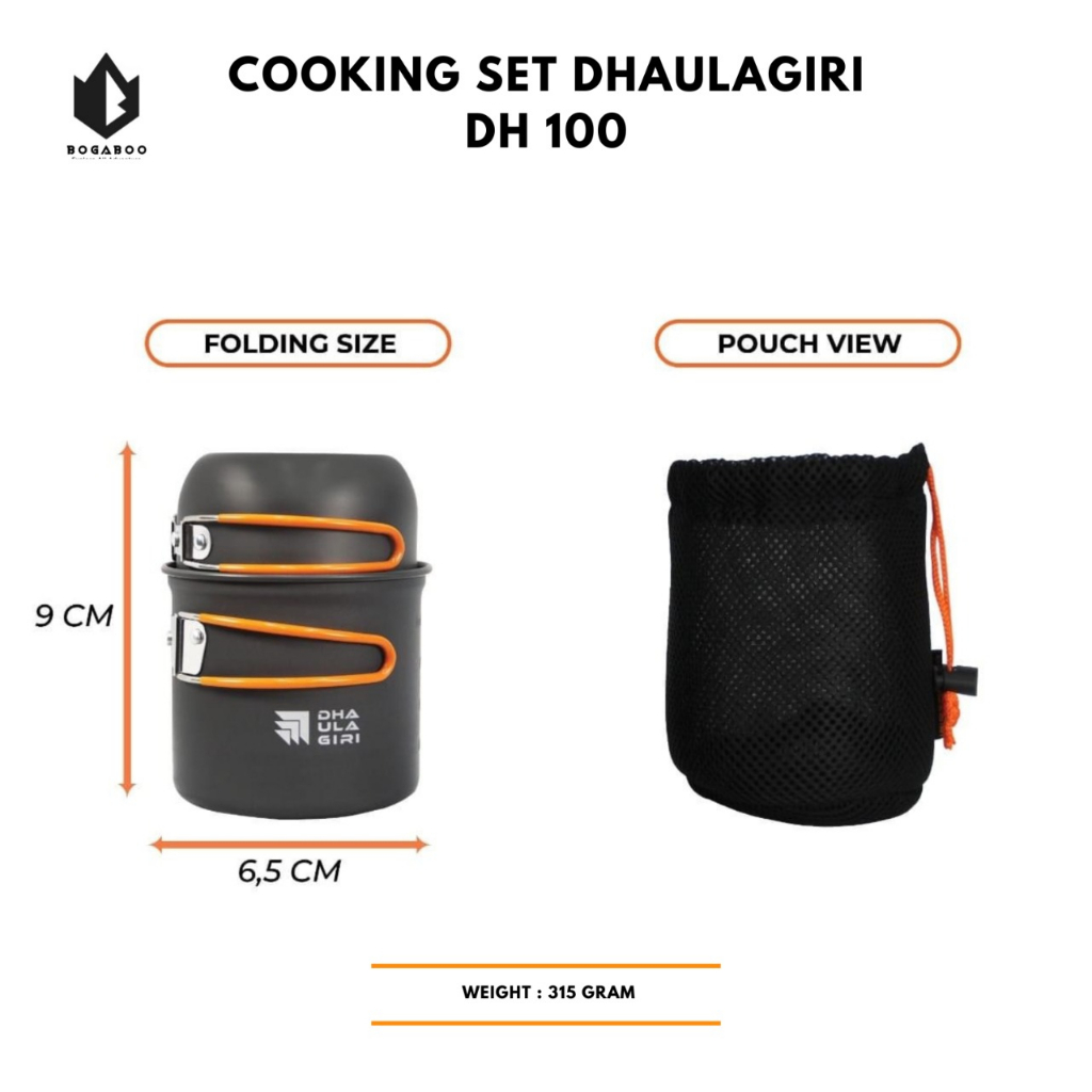 Cooking Set Dhaulagiri DH 100 - Dhaulagiri Cooking Set -  Nesting Set - Alat Masak Camping - Panci Gunung - Alat Masak Outdoor Gunung