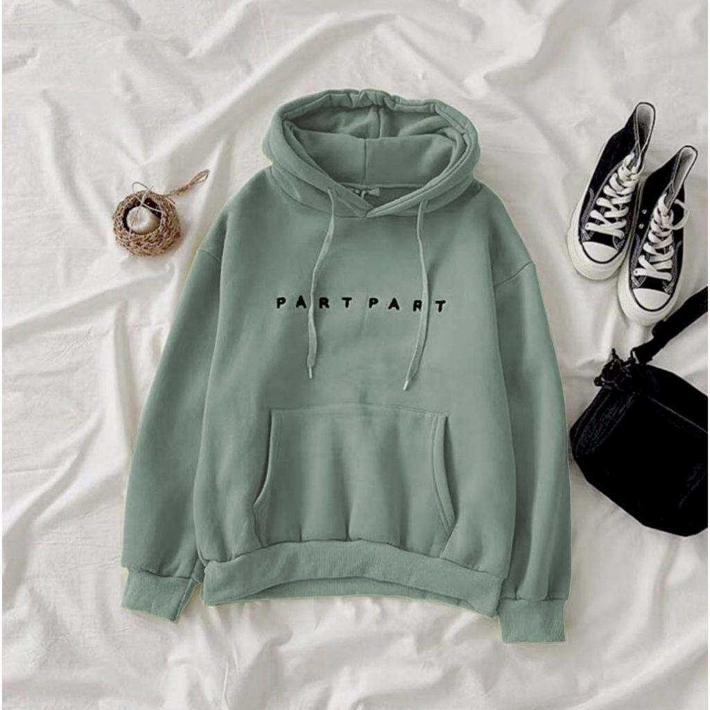 JAKET HOODIE SWEATER PART PART WANITA MOCCA