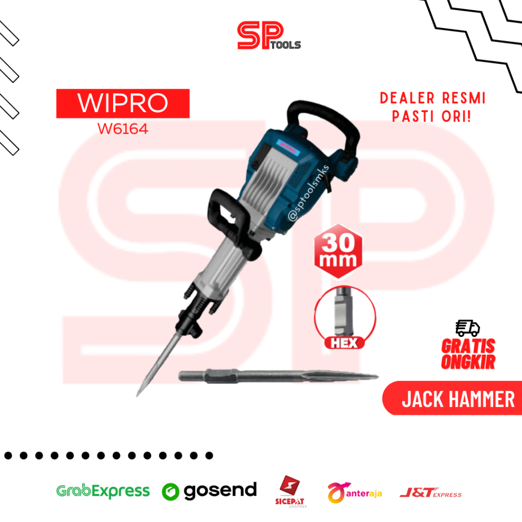 MESIN BOBOK BETON / JACK HAMMER / DEMOLITION WIPRO W6164 1750W