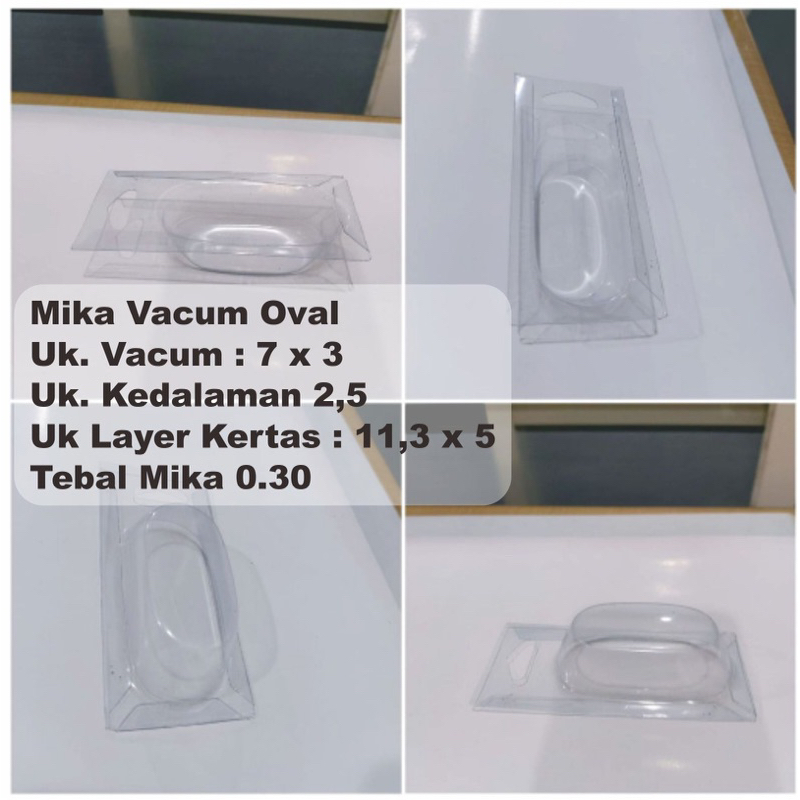 Mika Vacum Oval Untuk packing lure atau umpan mainan jf,sf,minnow dll Uk. Ruang 7 x 3 x 2,5 cm