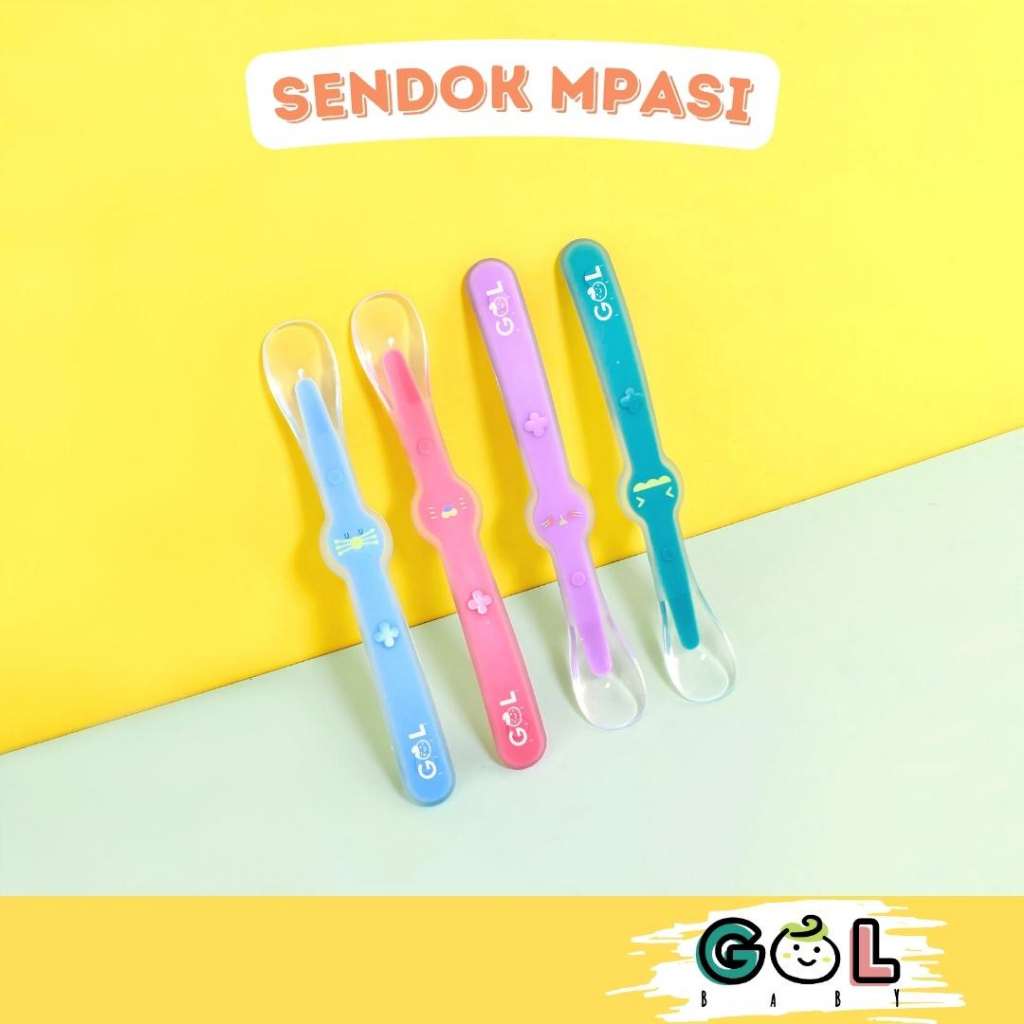 GOL Baby Sendok Makan Bayi Silikon lembut spoon mpasi baby sendok asi  (untuk belajar makan)