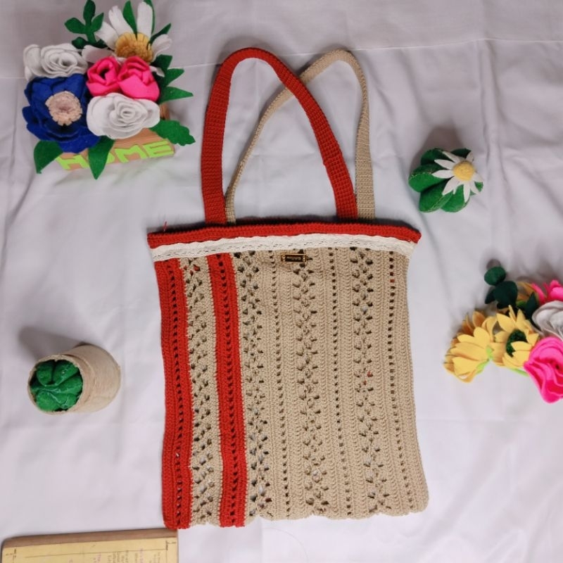 tas rajut, tas totebag rajut , tas korean style