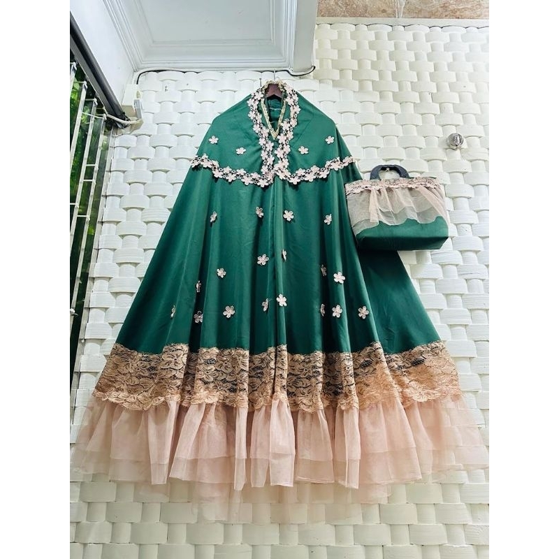 MUKENA DEWASA RENDA CANTIK ALLURA SP MEWAH PREMIUM SUPERSILKY MUKENAFARADISA MUKENA FARADISA PRADA S