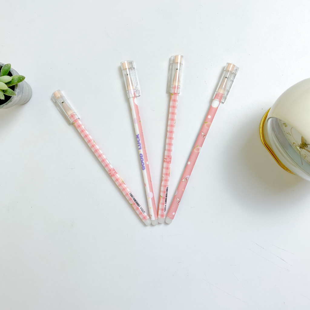 

ERASABLE PEN MOTIF PEACH / PULPEN BISA DIHAPUS TINTA HITAM MOTIF BUAH PERSIK CUTE PEACH WARNA PASTEL ALAT TULIS MURAH