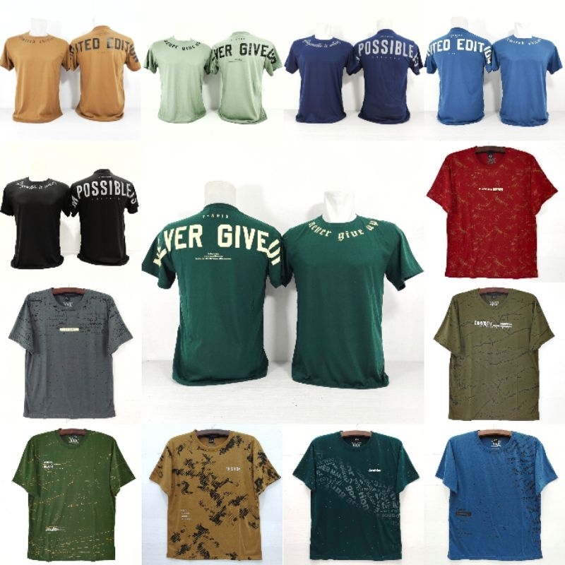 Kaos oblong distro murah tulisan basic L XL