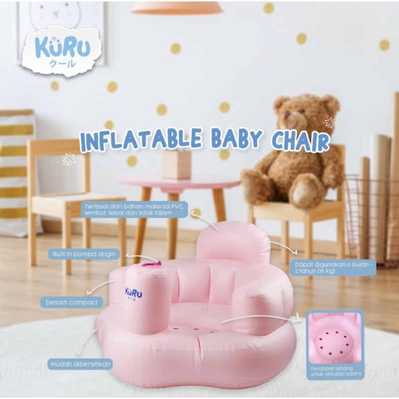 KURU Inflatable Baby Chair | Kursi Sofa Angin Bayi Tiup Pompa