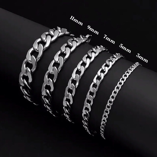 GELANG TITANIUM STANLEES STELL PRIA WANITA MODEL RANTAI ANTI KARAT TIDAK LUNTUR