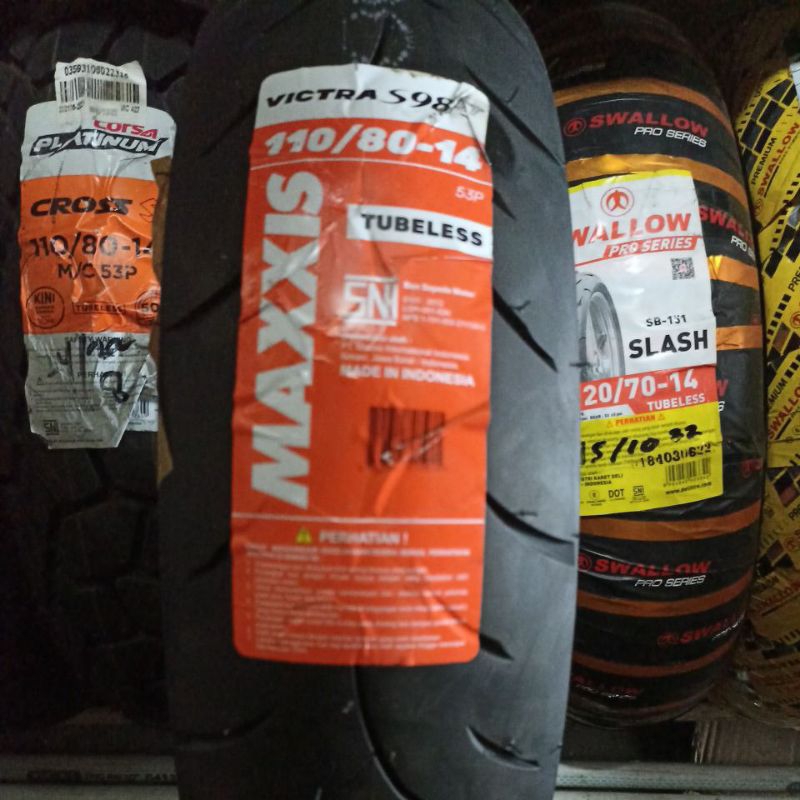 Ban Matic 110/80-14 Victra tubeless, ban depan aerox