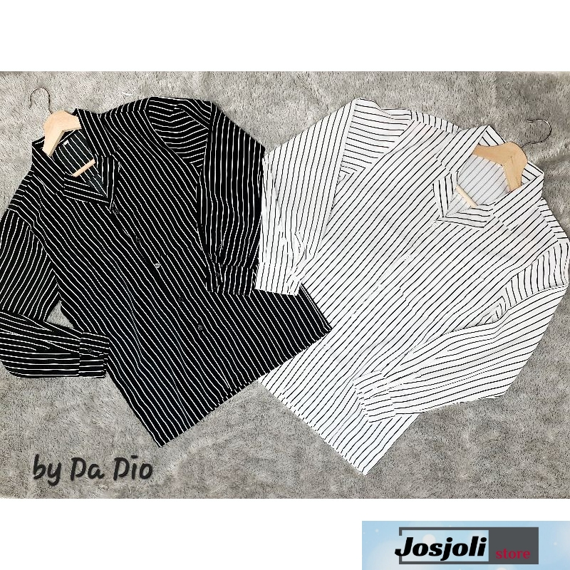 JOSJOLI_STORE/Kemeja Salur PJ066,PD03 &amp; Kemeja so hoo/Kemeja Pria Dewasa Kekinian/Fit M L XL/Realpict