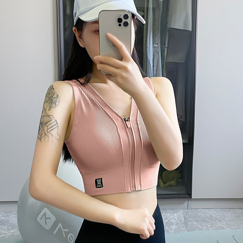 Miss H ~ 224 Tanktop Fashion Resleting Atasan Wanita Sport Olahraga Gym Jogging