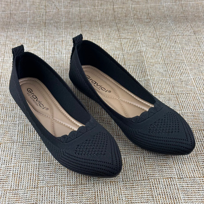 GRAVICI - Sepatu Flat Rajut Import Wanita Elegan DO-35