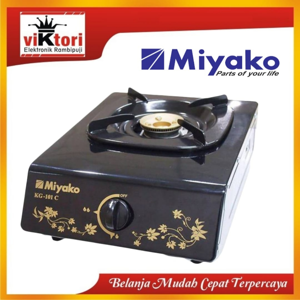 MIYAKO KG101C / KOMPOR GAS MIYAKO 1 TUNGKU / ONE BURNER GAS COOKER / KOMPOR 1 TUNGKU / KOMPOR HITAM