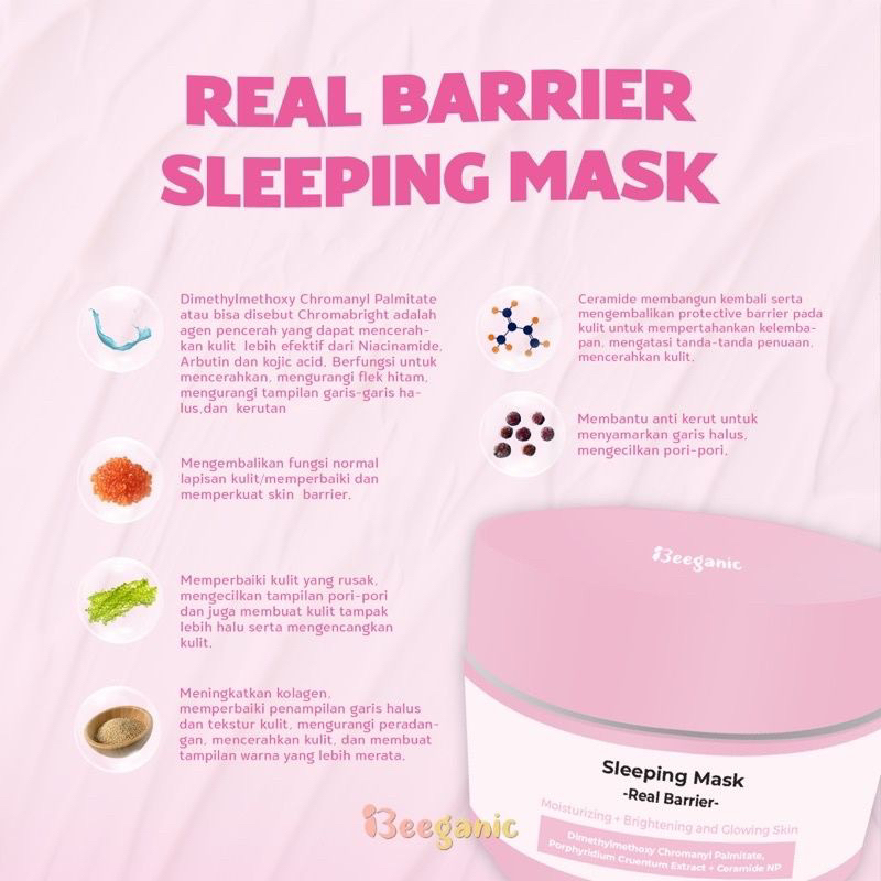 BEEGANIC SLEEPING MASK BEEGANIC SLEEPMASK REAL SKIN BARRIER REAL BARRIER SLEEPING MASK BEEGANIC