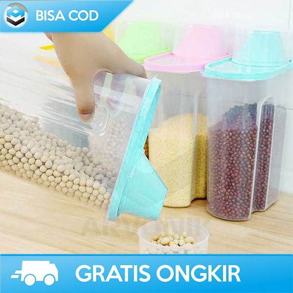 TOPLES BERAS 2.5L TEMPAT PENYIMPANAN MAKANAN TAFFHOME FOOD STORAGE