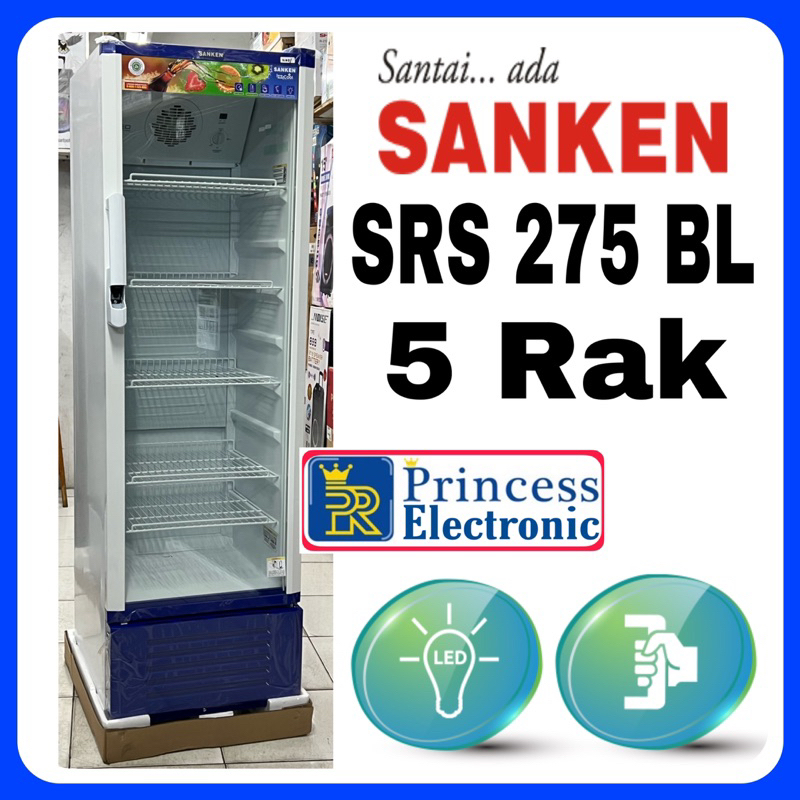 Show case Kulkas pendingin minuman 5 Rak Sanken SRS 275 BL