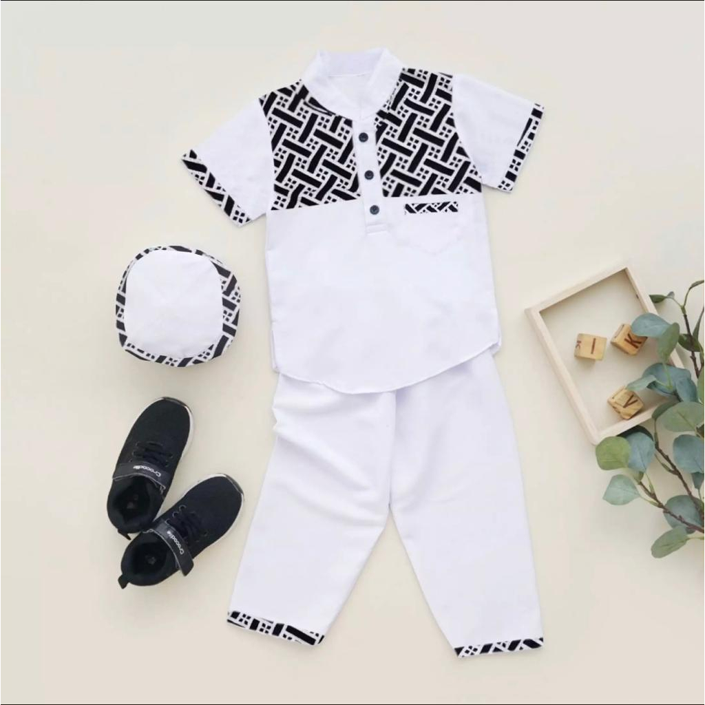 BISA COD/PAKAIAN MUSLIM ANAK LAKI-LAKI/SETELAN KOKO BATIK SAKU MODEL TERBARU DAN TERPOPULER/SETELAN BAJU MENGAJI ANAK