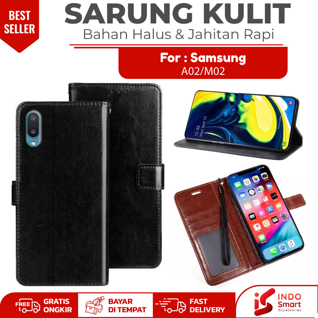 Samsung A02 M02 / Case Samsung A02 M02 A 02 / Leather Wallet Case Dompet Sarung Kulit Hp