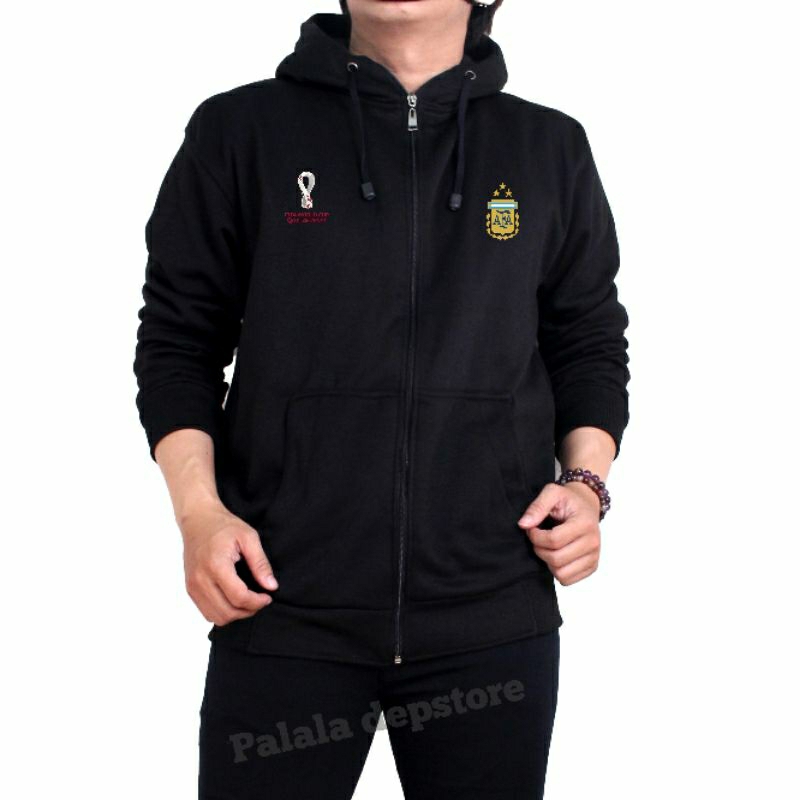Jaket Zipper Argentina Terbaru-Jaket Argentina piala dunia-Jaket Hoodie Bola distro