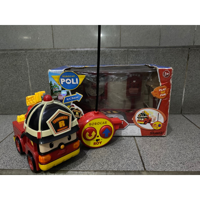 mainan mobil remote robocar poli seri roy pemadam kebakaran/car fire truck toys remote control sound