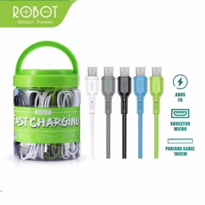 KABEL DATA ROBOT RBM100S ANDROID MICRO 1TOPLES ISI 20PCS KABEL CHARGER ROBOT KABEL CASAN RBM100