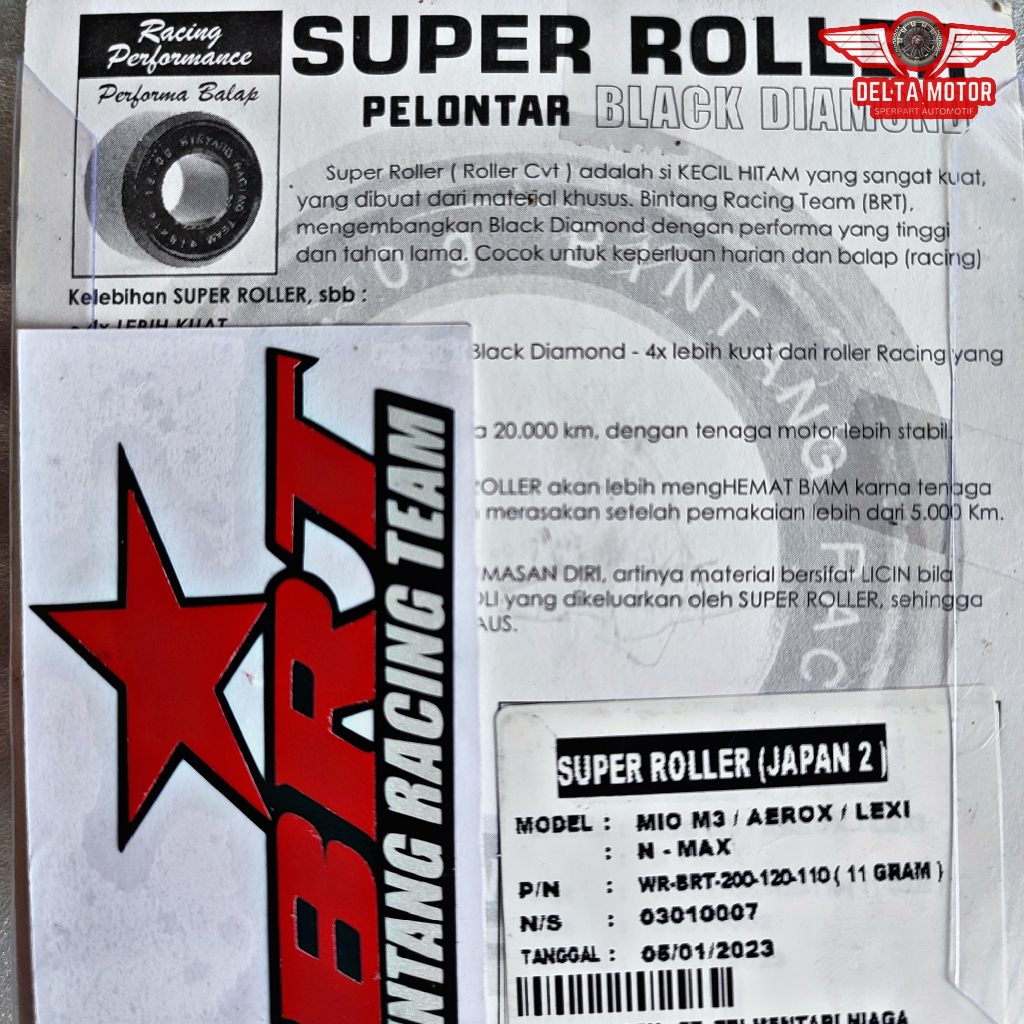 SUPER ROLLER BRT 9 10 11 12 13 GRAM NMAX AEROX MIO M3 LEXI MIO 125 MIO Z XEON SOUL GT 125 FREEGO NMAX NEW AEROX NEW