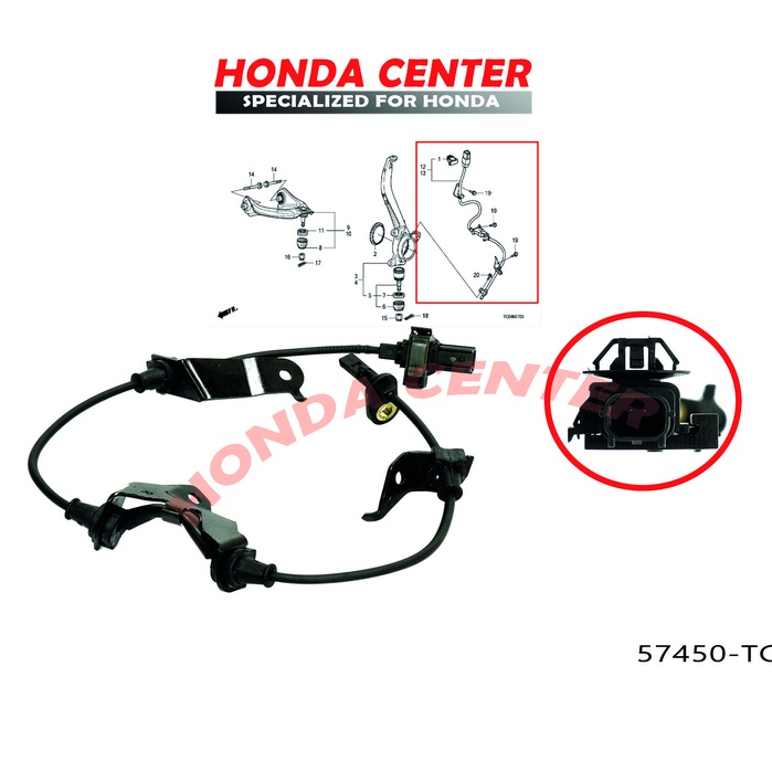 sensor kabel abs rem depan kanan honda accord cp2 2008 2009 2010 2011 2012