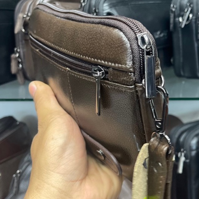 Clutch Habdbag kulit Sapi Asli Multifungsi Pria/Wanita Tas Selempang Kulit