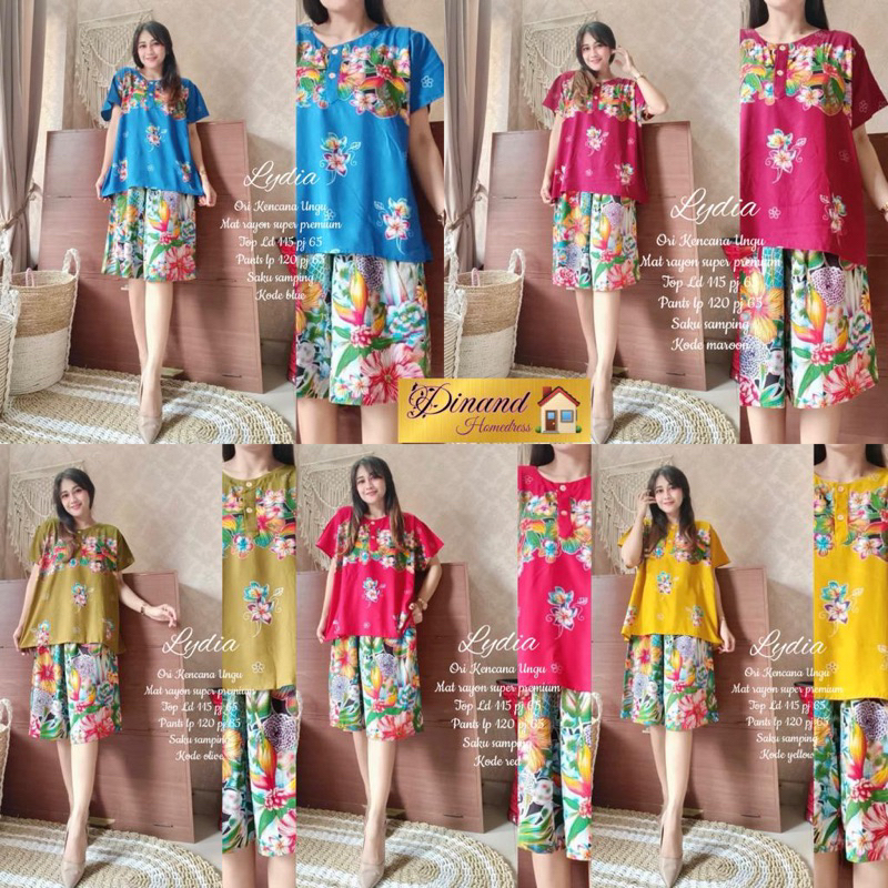 ONESET LYDIA ONESET KENCANA UNGU SETELAN DASTER ORI KENCANA UNGU