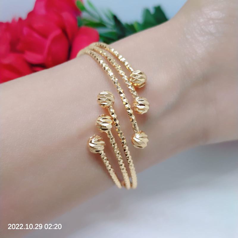 Gelang Tangan Bangle Wanita Titanium Xuping Perhiasan Aksesoris Lapis Emas Anti Karat